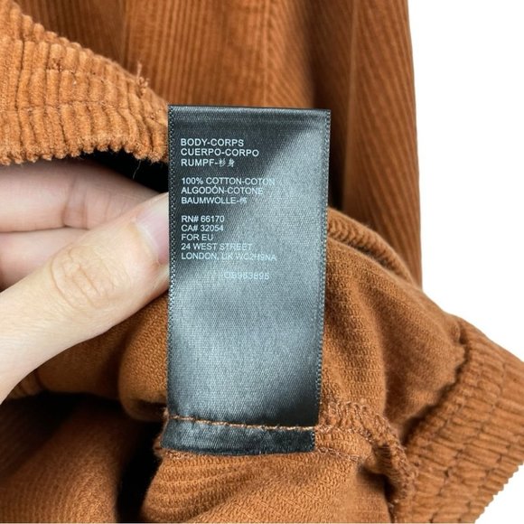 BDG Harrington Corduroy Zip-Up Jacket in Rust Brown Size S - Picture 7 of 7